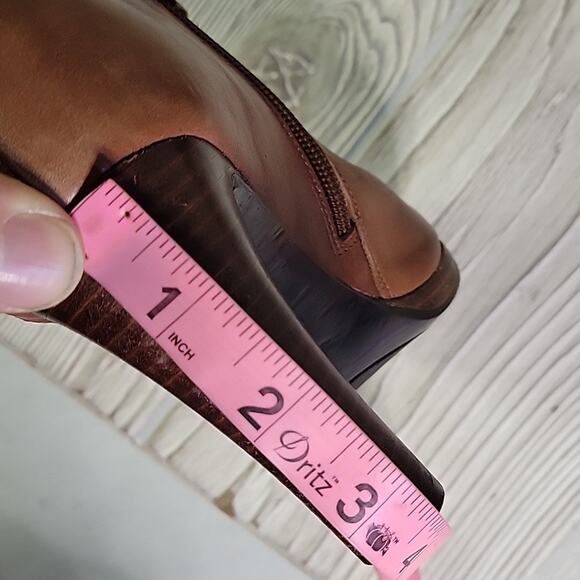 Lauren Ralph Lauren Maleah Brown Leather Ankle Boots Womens Size 8 - Picture 12 of 13